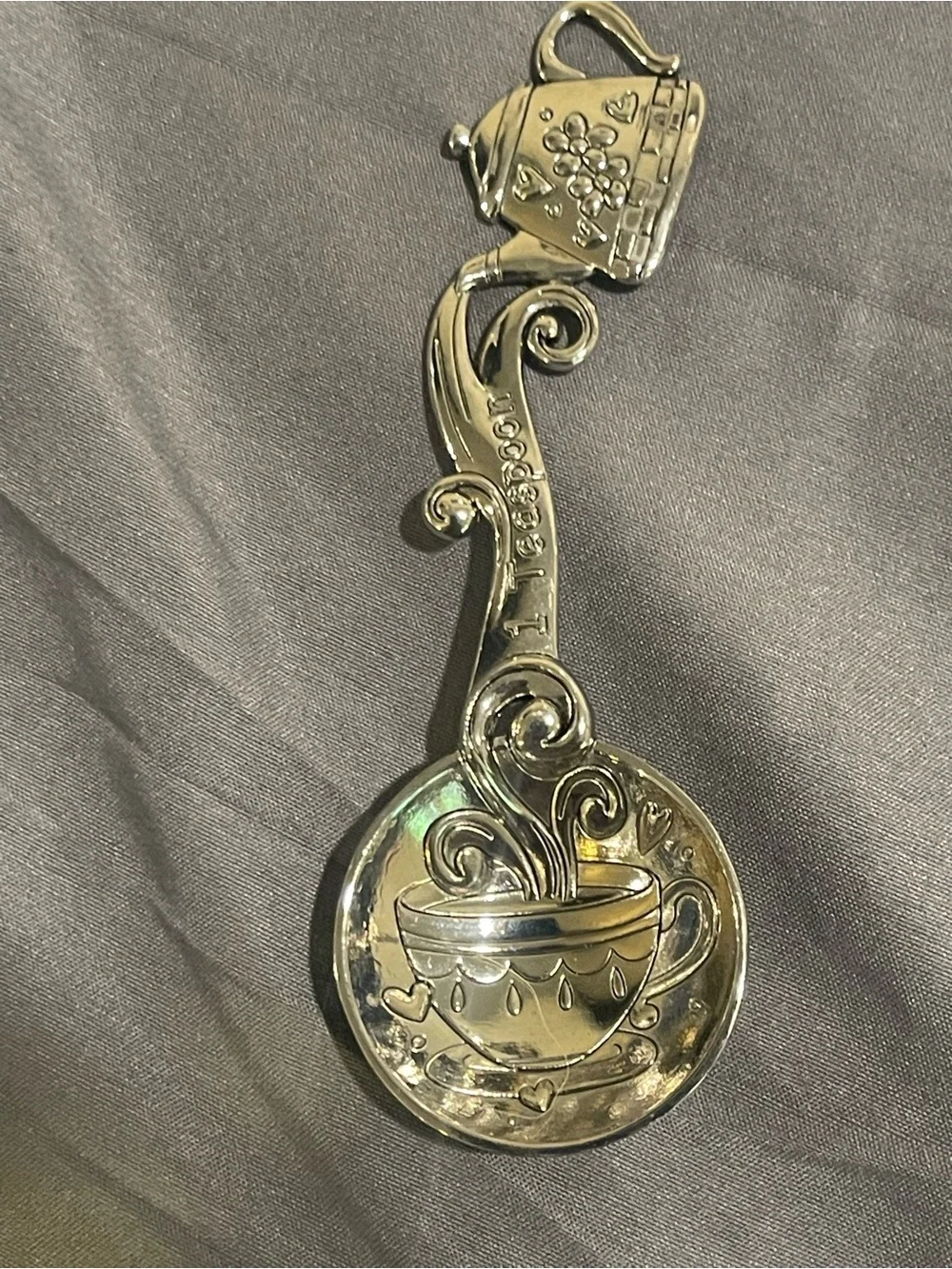 Silver Ornate Wall Hook Rack on Wood Backing - Decorative Home Hooks